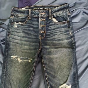 AE Women's Button Fly High Rose Jeggings